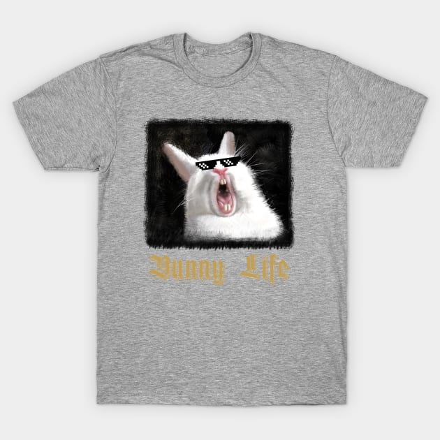 Thug Life Bunny T-Shirt by SteelWoolBunny